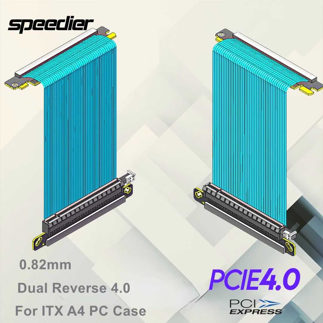 Itx Gpu Riser Pcie 4.0 16X - Câble Riser Pci-e 4.0 Double inversé,