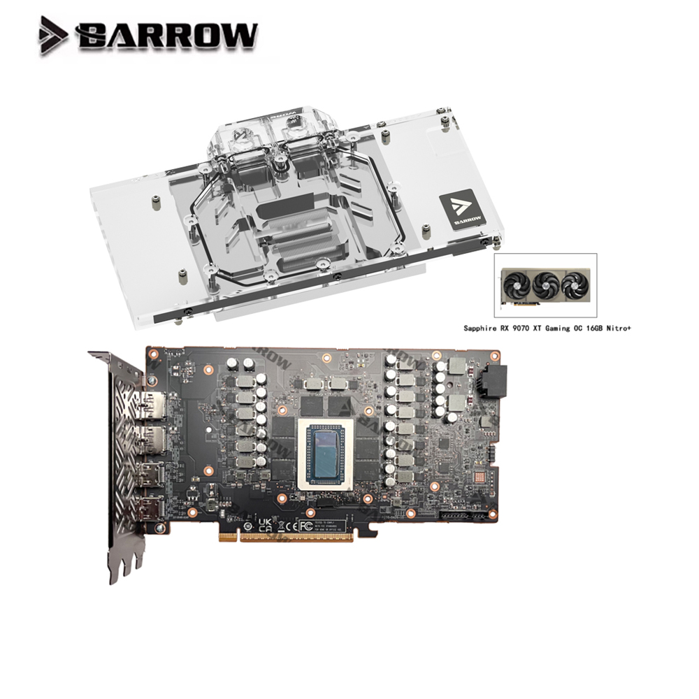 Rx 9070 Xt - Barrow GPU bloc d'eau pour Sapphire