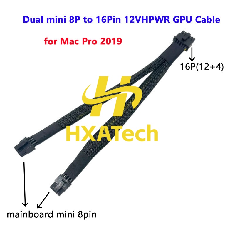 Dual 8Pin To 16Pin 12Vhpwr Cable - HXATech – Câble d'alimentation pour Mac