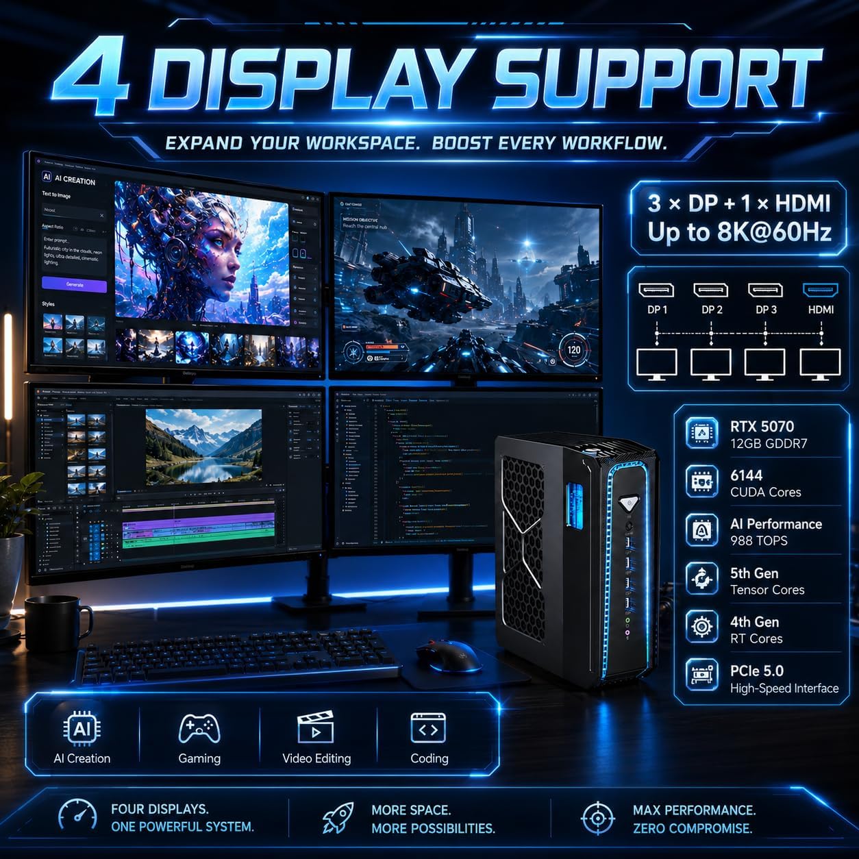 Mini PC Msecore à refroidissem - Desktop Gaming Gpu 32Gb avis et prix