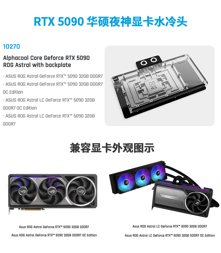 Bloc d'eau Alphacool Core GPU  - Rtx 5090 32Gb avis et prix